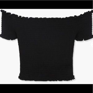 Forever 21 Smocked Off-the-Shoulder Crop Top